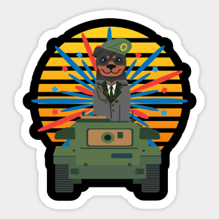 Dog Tank Officer Military Funny Colonel Animal Sticker